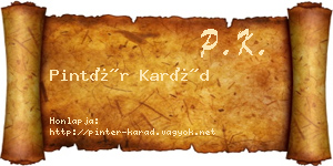 Pintér Karád névjegykártya