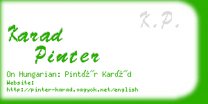 karad pinter business card